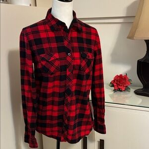 Red and Black Checkered Shirt Size M